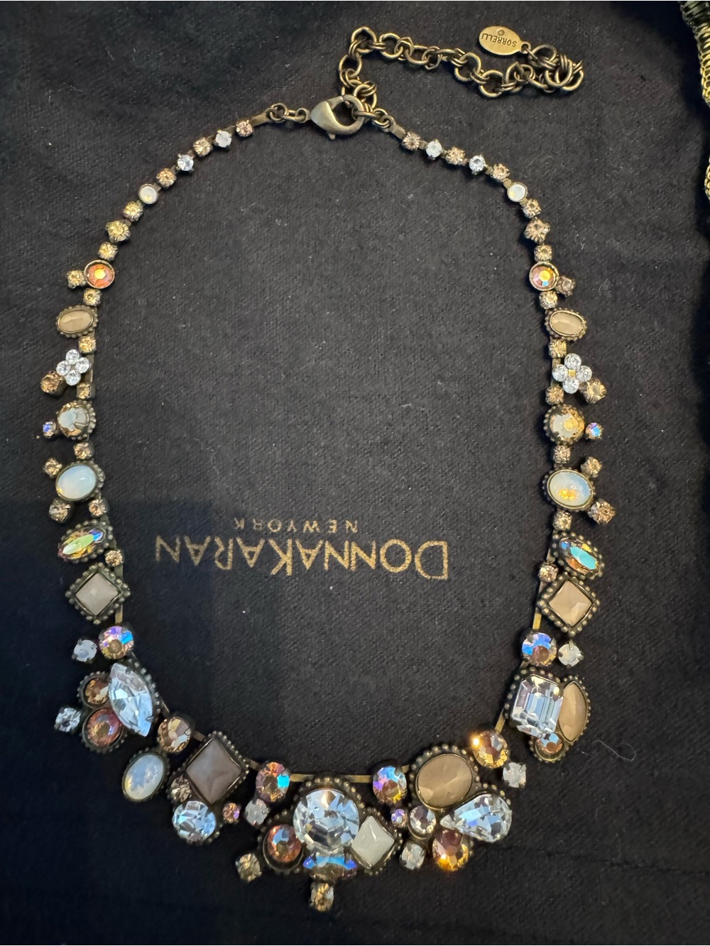 Sorrelli Gold-Tone Multi-Color Crystal Bib Necklace